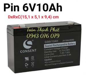 Pin Cân Treo CONSENT GS6V/10AH (6V10Ah/ 20HR)