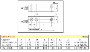 Thông số kỹ thuật lắp đặt Loadcell VLC-100 2000kg